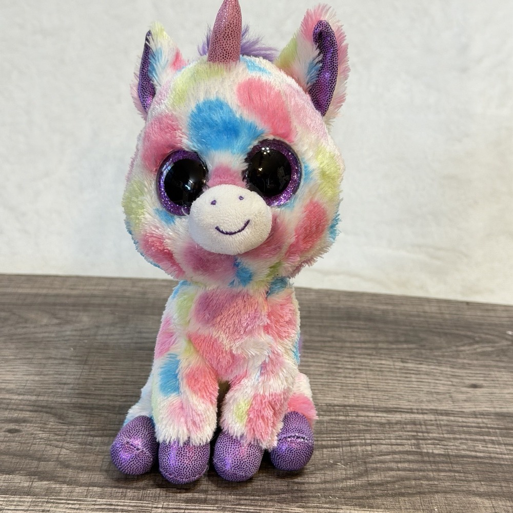 Ty Beanie Boos Wishful Multicolor Unicorn Plush Stuffed Animal Toy 2013